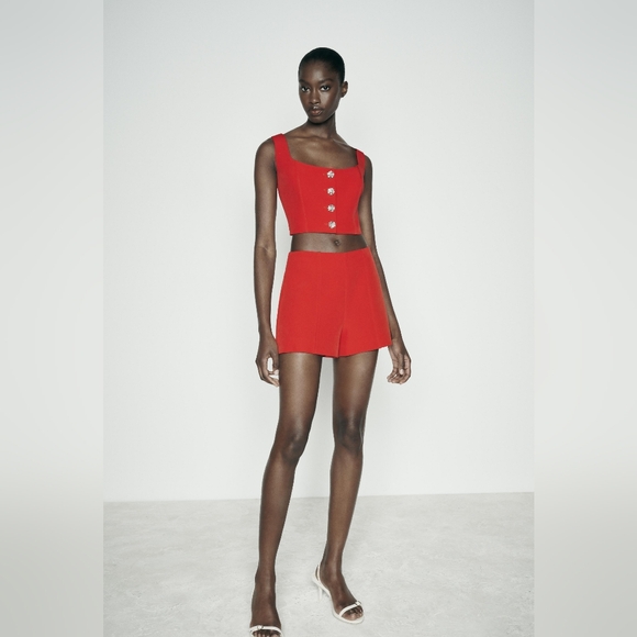 Zara Red Shorts - Picture 1 of 7